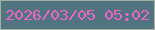 文字の大きさ：1、枠の色：a4b19f、背景の色：507580、文字の色：f064c5 無料ブログパーツのブログ時計