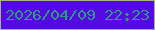文字の大きさ：2、枠の色：a4b689、背景の色：5409e2、文字の色：2a9b7e 無料ブログパーツのブログ時計