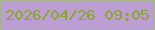 文字の大きさ：3、枠の色：a4b782、背景の色：bc9dd4、文字の色：89a821 無料ブログパーツのブログ時計
