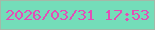 文字の大きさ：5、枠の色：a4b9a8、背景の色：74ddb9、文字の色：e34eb6 無料ブログパーツのブログ時計