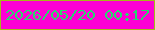 文字の大きさ：3、枠の色：a4ba18、背景の色：fd01d4、文字の色：27d96f 無料ブログパーツのブログ時計