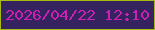 文字の大きさ：5、枠の色：a4bc0f、背景の色：352360、文字の色：cb21b3 無料ブログパーツのブログ時計