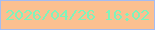 文字の大きさ：3、枠の色：a4bcf2、背景の色：fbc090、文字の色：80f3bb 無料ブログパーツのブログ時計