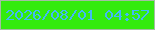 文字の大きさ：2、枠の色：a4bda4、背景の色：33eb0e、文字の色：42b9f6 無料ブログパーツのブログ時計