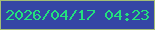 文字の大きさ：2、枠の色：a4be76、背景の色：3546a5、文字の色：23e17e 無料ブログパーツのブログ時計