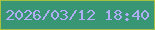 文字の大きさ：2、枠の色：a4c142、背景の色：389674、文字の色：aeadf5 無料ブログパーツのブログ時計