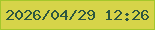 文字の大きさ：1、枠の色：a4c72b、背景の色：d6d449、文字の色：2e5640 無料ブログパーツのブログ時計