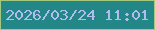 文字の大きさ：1、枠の色：a4c97c、背景の色：238687、文字の色：b1bdef 無料ブログパーツのブログ時計