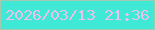 文字の大きさ：3、枠の色：a4c9b3、背景の色：3fe9d6、文字の色：e9c1ea 無料ブログパーツのブログ時計