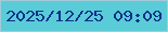 文字の大きさ：1、枠の色：a4c9d8、背景の色：59ccd7、文字の色：0e3089 無料ブログパーツのブログ時計