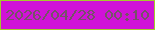 文字の大きさ：3、枠の色：a4ca2c、背景の色：d012d7、文字の色：765366 無料ブログパーツのブログ時計