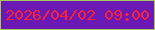 文字の大きさ：1、枠の色：a4cb58、背景の色：6b18b5、文字の色：fc2235 無料ブログパーツのブログ時計