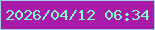 文字の大きさ：1、枠の色：a4cede、背景の色：a81aa7、文字の色：82fec9 無料ブログパーツのブログ時計