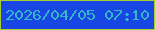 文字の大きさ：4、枠の色：a4d02b、背景の色：1846e2、文字の色：35b7ca 無料ブログパーツのブログ時計