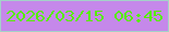 文字の大きさ：3、枠の色：a4d1c9、背景の色：c588ea、文字の色：57ee00 無料ブログパーツのブログ時計