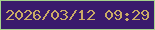 文字の大きさ：3、枠の色：a4d28c、背景の色：3a1a6c、文字の色：caab66 無料ブログパーツのブログ時計