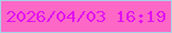 文字の大きさ：5、枠の色：a4d2e6、背景の色：fd68c6、文字の色：e310ef 無料ブログパーツのブログ時計