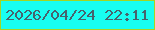 文字の大きさ：4、枠の色：a4d422、背景の色：18fef1、文字の色：47636d 無料ブログパーツのブログ時計
