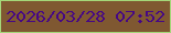 文字の大きさ：5、枠の色：a4d678、背景の色：7f5831、文字の色：460884 無料ブログパーツのブログ時計