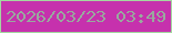 文字の大きさ：5、枠の色：a4d7a0、背景の色：c631ad、文字の色：99a99e 無料ブログパーツのブログ時計