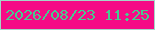 文字の大きさ：2、枠の色：a4d7c8、背景の色：f50b86、文字の色：46cb90 無料ブログパーツのブログ時計
