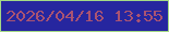 文字の大きさ：2、枠の色：a4d985、背景の色：26269f、文字の色：a95372 無料ブログパーツのブログ時計