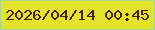 文字の大きさ：2、枠の色：a4d98e、背景の色：e2e32a、文字の色：472101 無料ブログパーツのブログ時計