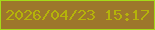 文字の大きさ：2、枠の色：a4db19、背景の色：9d772b、文字の色：b5b30a 無料ブログパーツのブログ時計