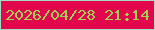 文字の大きさ：1、枠の色：a4dbc2、背景の色：e2074d、文字の色：a1d356 無料ブログパーツのブログ時計