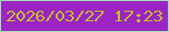 文字の大きさ：3、枠の色：a4ddb7、背景の色：9b25c2、文字の色：c3be32 無料ブログパーツのブログ時計