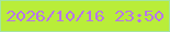 文字の大きさ：2、枠の色：a4e4a0、背景の色：b9ed39、文字の色：b875e9 無料ブログパーツのブログ時計