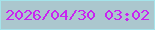 文字の大きさ：5、枠の色：a4e4eb、背景の色：abc7ce、文字の色：c825f0 無料ブログパーツのブログ時計