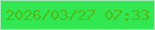 文字の大きさ：4、枠の色：a4e5ba、背景の色：32e751、文字の色：4dbb18 無料ブログパーツのブログ時計