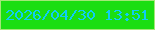 文字の大きさ：3、枠の色：a4e778、背景の色：1bde12、文字の色：0fcdf4 無料ブログパーツのブログ時計