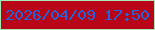 文字の大きさ：3、枠の色：a4e9b5、背景の色：b80518、文字の色：2564d8 無料ブログパーツのブログ時計
