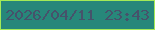 文字の大きさ：4、枠の色：a4ea57、背景の色：27877a、文字の色：46526b 無料ブログパーツのブログ時計
