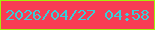 文字の大きさ：4、枠の色：a4ef0a、背景の色：f83c54、文字の色：37ced9 無料ブログパーツのブログ時計