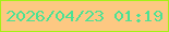 文字の大きさ：2、枠の色：a4f116、背景の色：fdc882、文字の色：4be294 無料ブログパーツのブログ時計