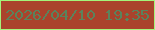 文字の大きさ：1、枠の色：a4f47a、背景の色：aa432c、文字の色：5a835c 無料ブログパーツのブログ時計