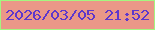 文字の大きさ：4、枠の色：a4f580、背景の色：ea9788、文字の色：5d37cc 無料ブログパーツのブログ時計