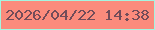 文字の大きさ：5、枠の色：a4f5e0、背景の色：fb8b7c、文字の色：724c59 無料ブログパーツのブログ時計