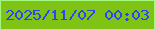 文字の大きさ：4、枠の色：a4f87f、背景の色：7fc314、文字の色：2845fc 無料ブログパーツのブログ時計