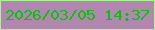 文字の大きさ：3、枠の色：a4fb84、背景の色：b287af、文字の色：00c705 無料ブログパーツのブログ時計