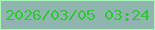 文字の大きさ：4、枠の色：a4fbad、背景の色：90b4ae、文字の色：2dc933 無料ブログパーツのブログ時計