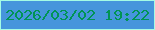 文字の大きさ：1、枠の色：a4fbe5、背景の色：4695dc、文字の色：009455 無料ブログパーツのブログ時計