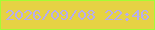 文字の大きさ：4、枠の色：a4fc35、背景の色：e6d244、文字の色：b7aded 無料ブログパーツのブログ時計