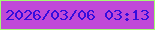 文字の大きさ：1、枠の色：a4fc72、背景の色：c049d8、文字の色：350ddd 無料ブログパーツのブログ時計