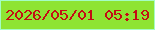 文字の大きさ：1、枠の色：a4fdc5、背景の色：8ee433、文字の色：c40d14 無料ブログパーツのブログ時計