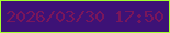 文字の大きさ：1、枠の色：a4ff30、背景の色：3d1276、文字の色：79165c 無料ブログパーツのブログ時計