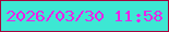 文字の大きさ：3、枠の色：a5013c、背景の色：3de7d3、文字の色：eb22e8 無料ブログパーツのブログ時計